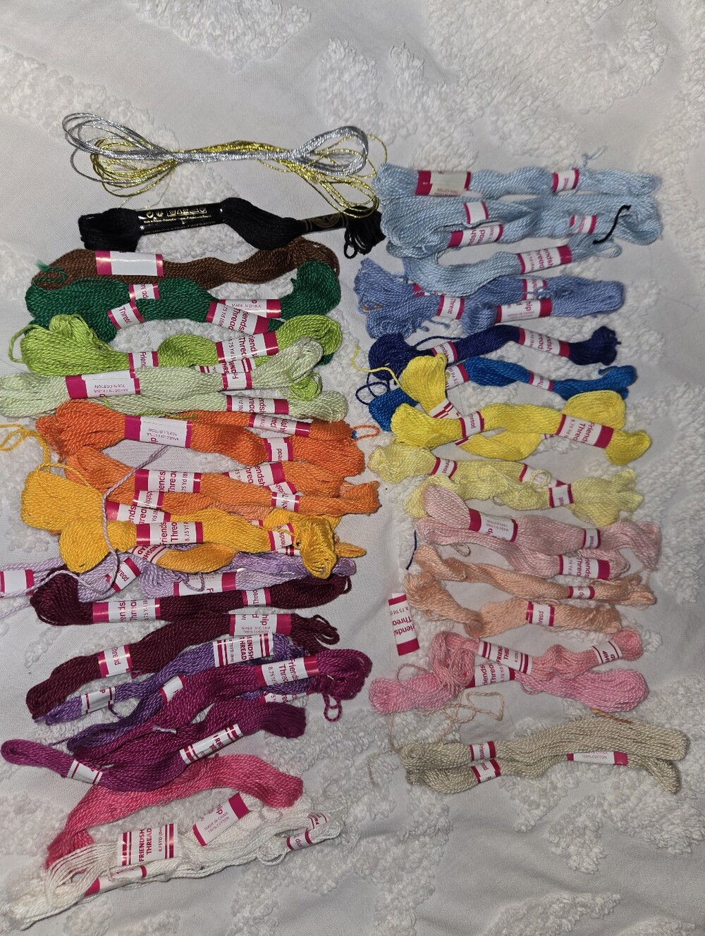 Assorted Hello Hobby Friendship Thread Skein Bundle Multi Color W/bonus Beads